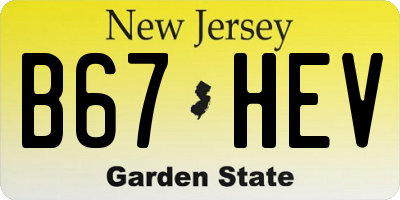 NJ license plate B67HEV