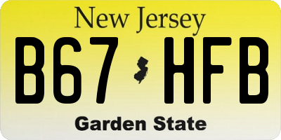 NJ license plate B67HFB