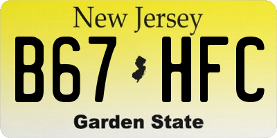 NJ license plate B67HFC