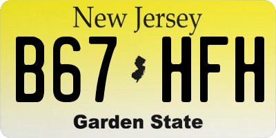 NJ license plate B67HFH