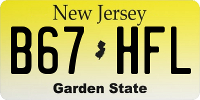 NJ license plate B67HFL