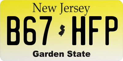 NJ license plate B67HFP