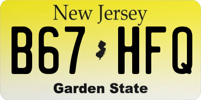 NJ license plate B67HFQ