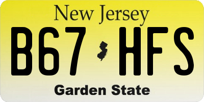 NJ license plate B67HFS