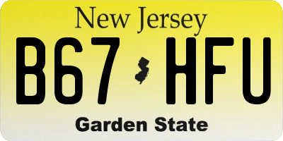 NJ license plate B67HFU