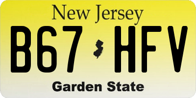 NJ license plate B67HFV
