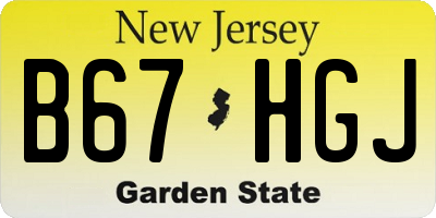 NJ license plate B67HGJ