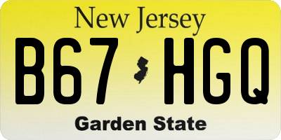 NJ license plate B67HGQ
