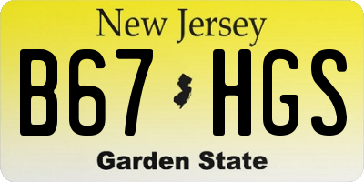 NJ license plate B67HGS