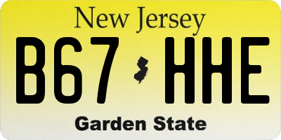 NJ license plate B67HHE