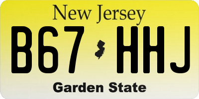 NJ license plate B67HHJ