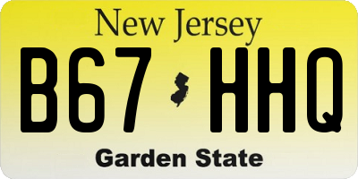 NJ license plate B67HHQ