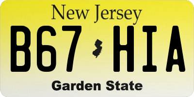 NJ license plate B67HIA