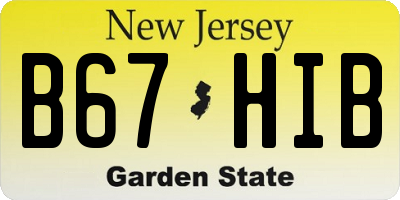 NJ license plate B67HIB