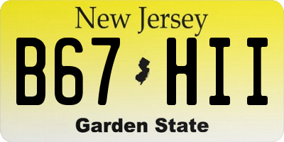 NJ license plate B67HII