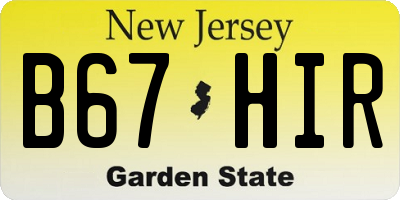NJ license plate B67HIR