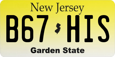 NJ license plate B67HIS