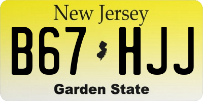 NJ license plate B67HJJ