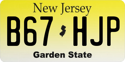 NJ license plate B67HJP