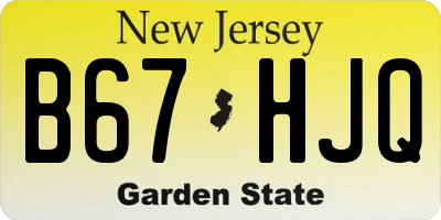 NJ license plate B67HJQ