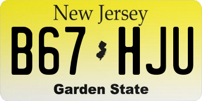 NJ license plate B67HJU