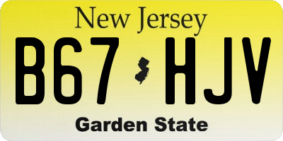 NJ license plate B67HJV