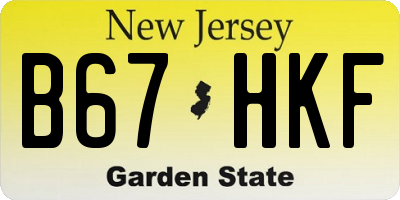 NJ license plate B67HKF