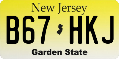 NJ license plate B67HKJ