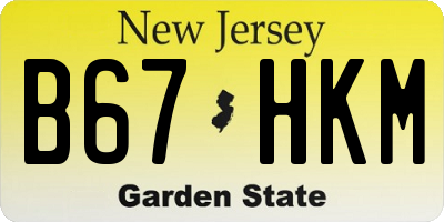 NJ license plate B67HKM
