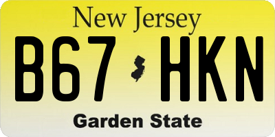 NJ license plate B67HKN