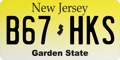 NJ license plate B67HKS