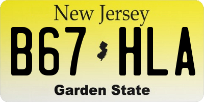 NJ license plate B67HLA