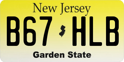 NJ license plate B67HLB