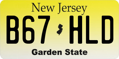 NJ license plate B67HLD