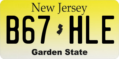 NJ license plate B67HLE