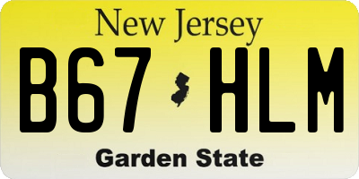 NJ license plate B67HLM