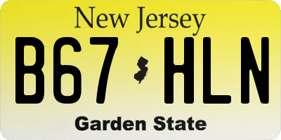 NJ license plate B67HLN