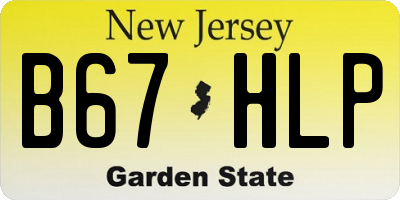 NJ license plate B67HLP