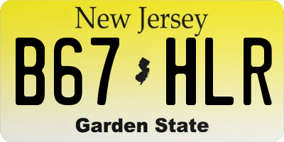 NJ license plate B67HLR