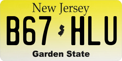 NJ license plate B67HLU