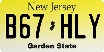 NJ license plate B67HLY