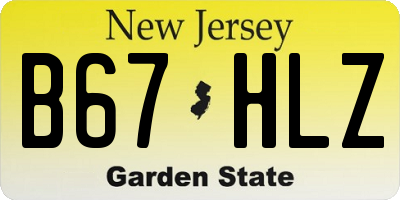 NJ license plate B67HLZ