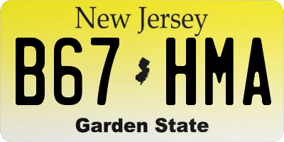 NJ license plate B67HMA