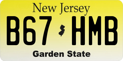 NJ license plate B67HMB