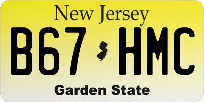 NJ license plate B67HMC
