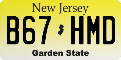NJ license plate B67HMD