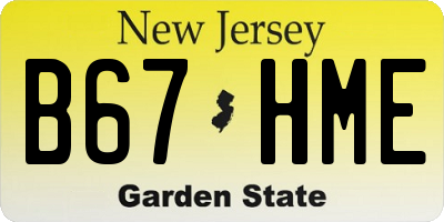 NJ license plate B67HME