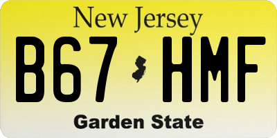 NJ license plate B67HMF