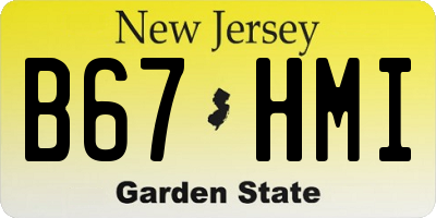 NJ license plate B67HMI