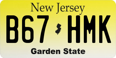 NJ license plate B67HMK